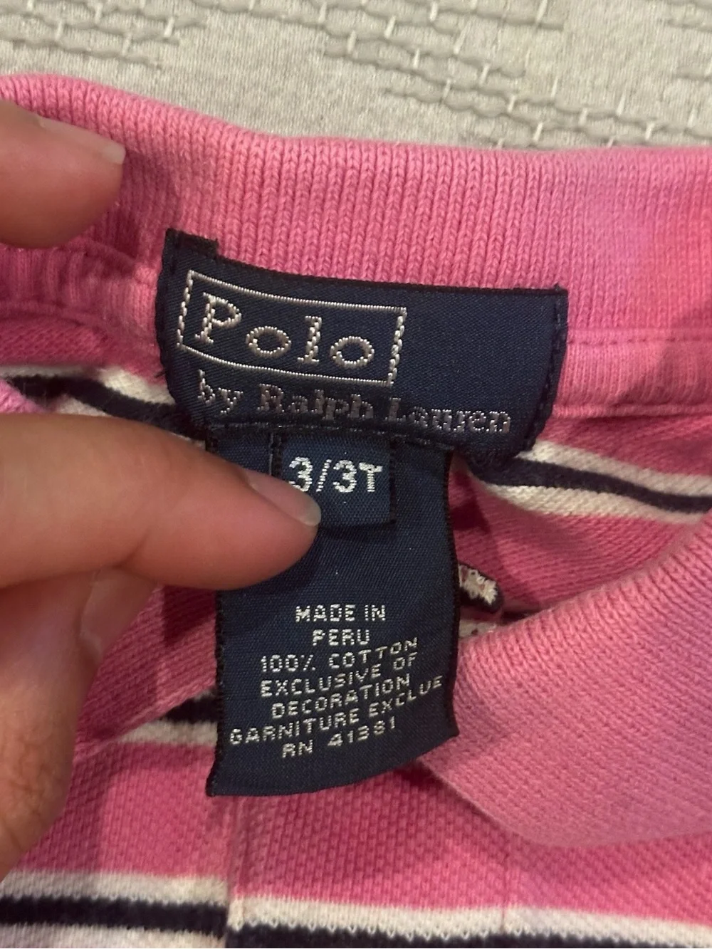 Polo Ralph Lauren boy’s pink striped polo shirt
